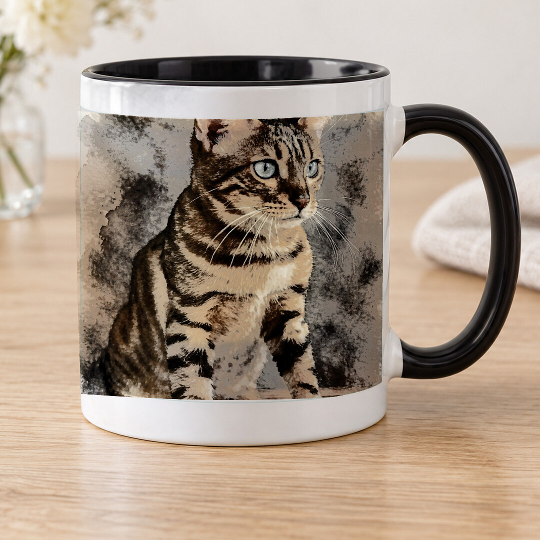 Illustrative portrait example on Accent Mug