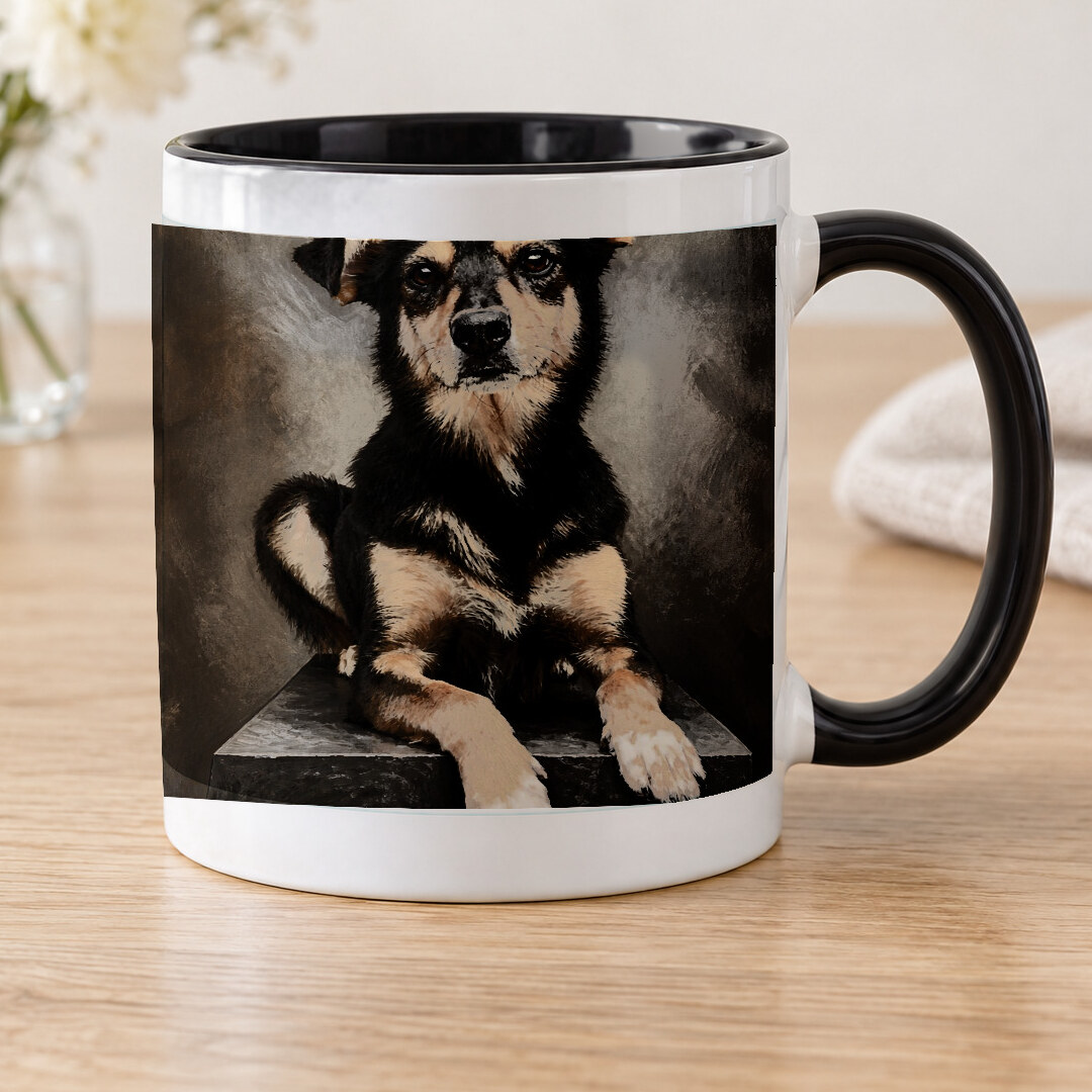 Illustrative Modern Editorial portrait on Accent Mug
