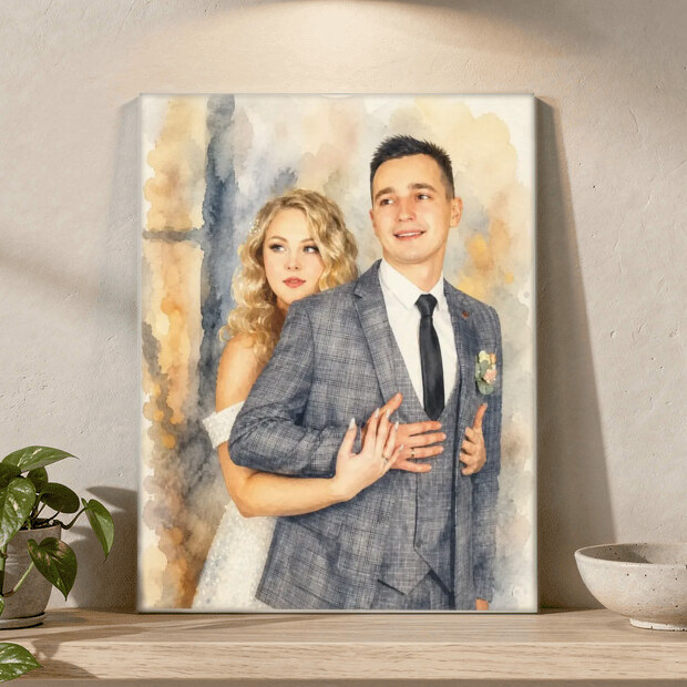 Illustrative Signature Watercolor portrait on Acrylic Print