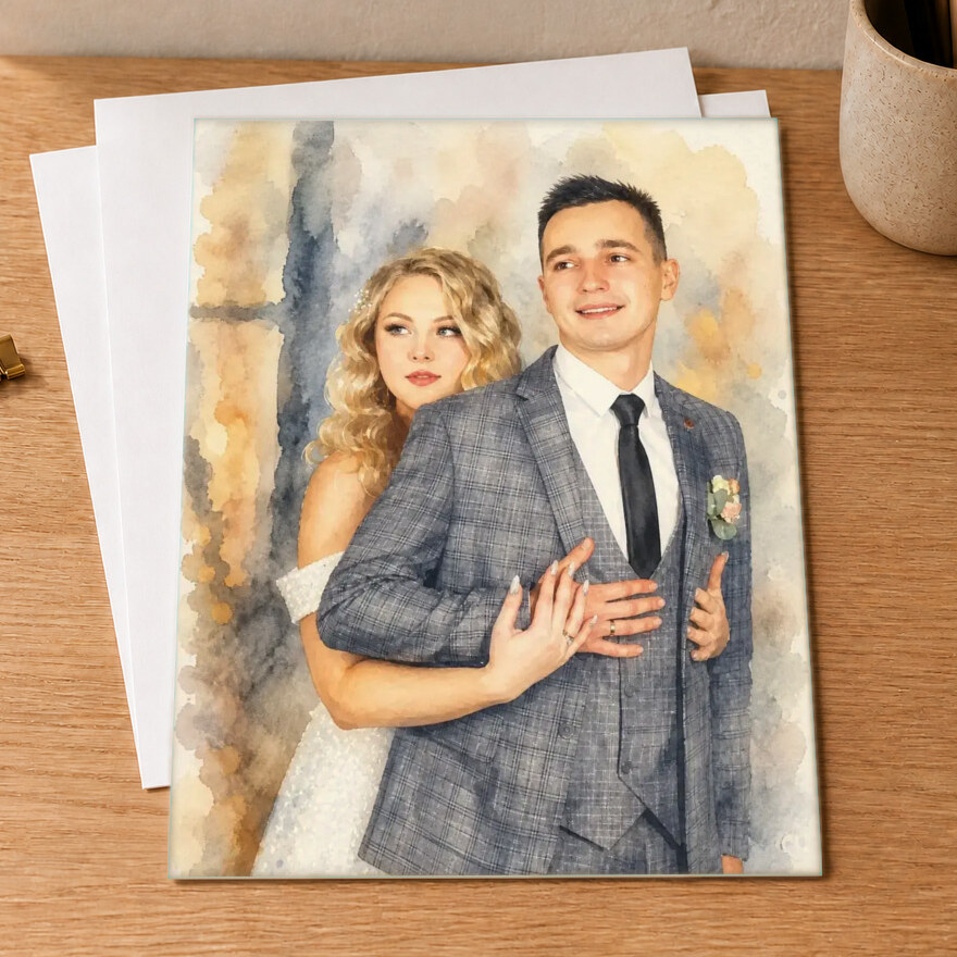Illustrative Signature Watercolor portrait on Art Print