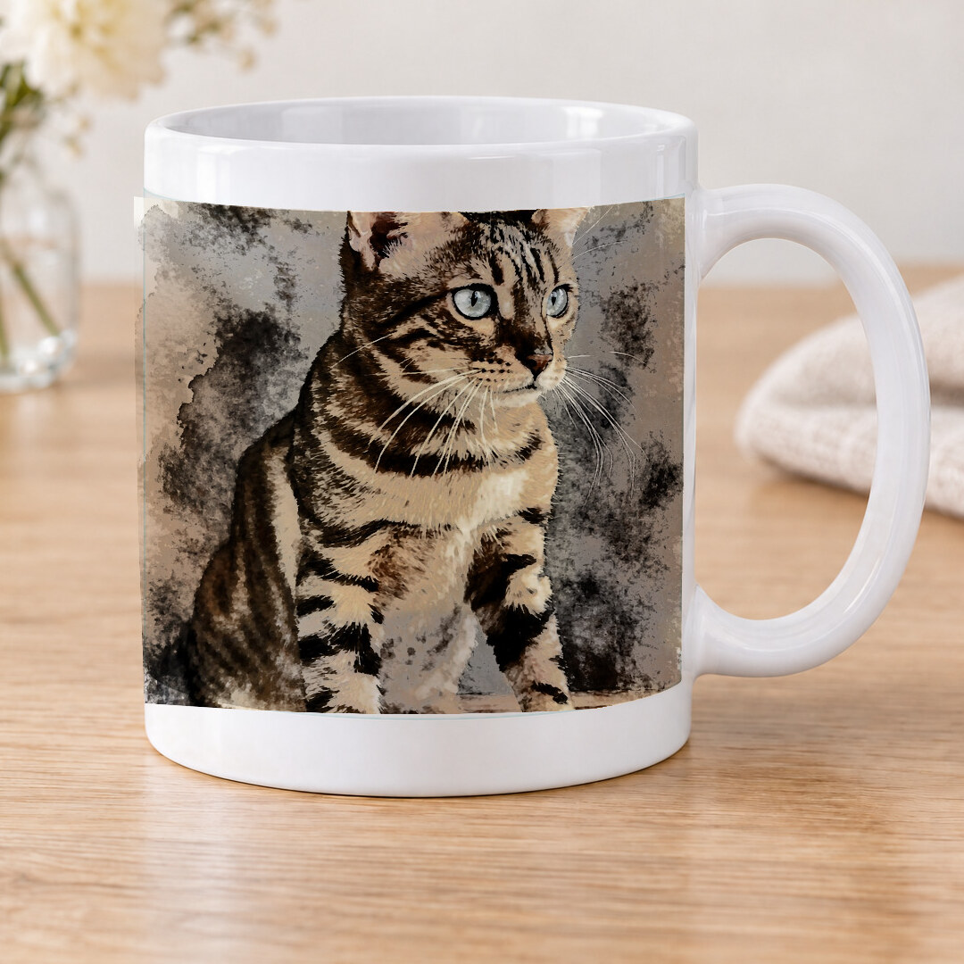 Illustrative portrait example on Classic White Mug