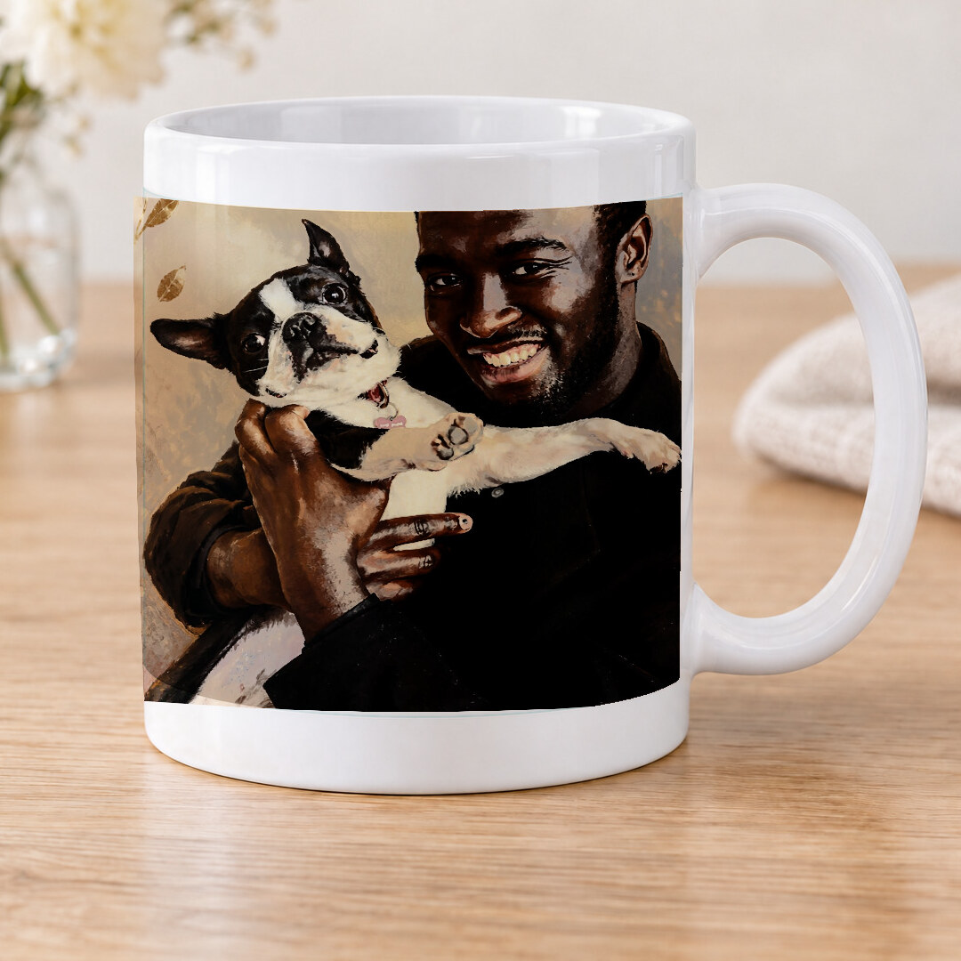 Illustrative portrait example on Classic White Mug