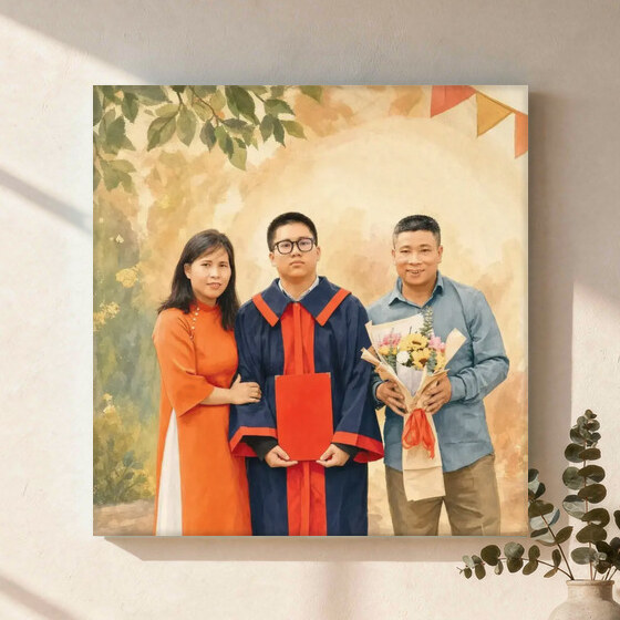 Illustrative Celebration Storybook portrait on Canvas Wall Art