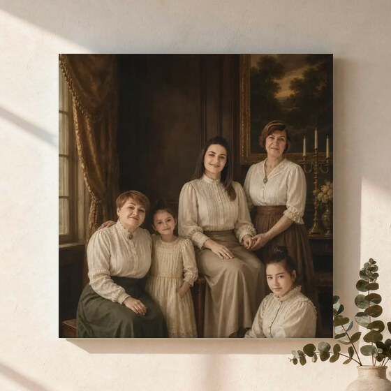 Illustrative Royal Heritage portrait on Canvas Wall Art