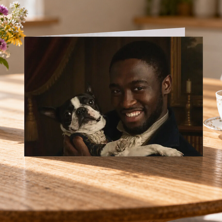 Illustrative Royal Heritage portrait on Greeting Card