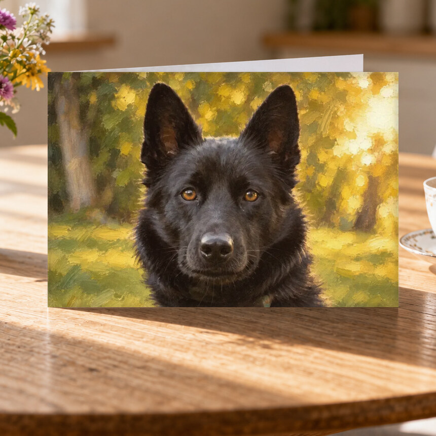 Illustrative portrait example on Greeting Card
