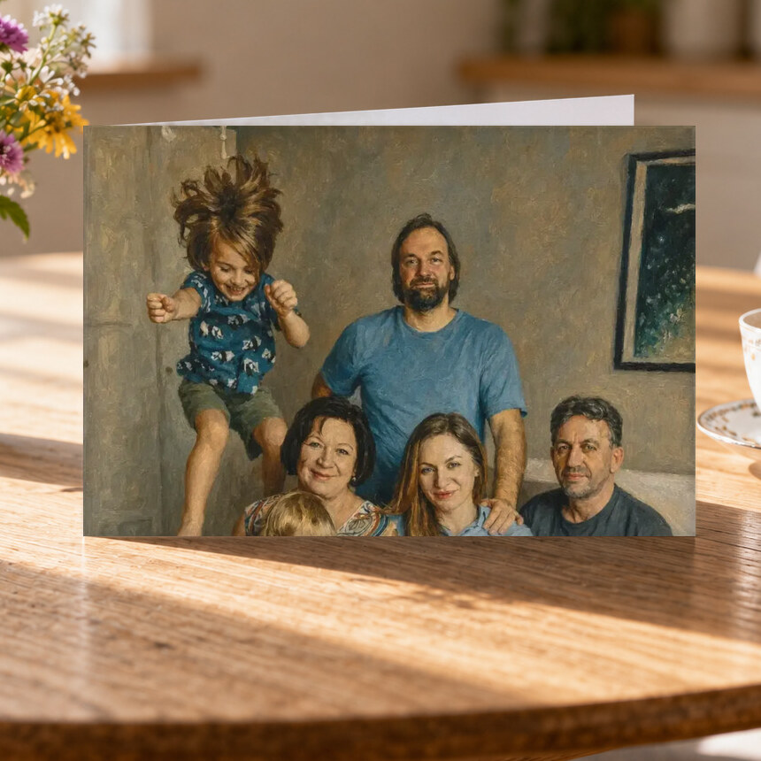 Illustrative portrait example on Greeting Card