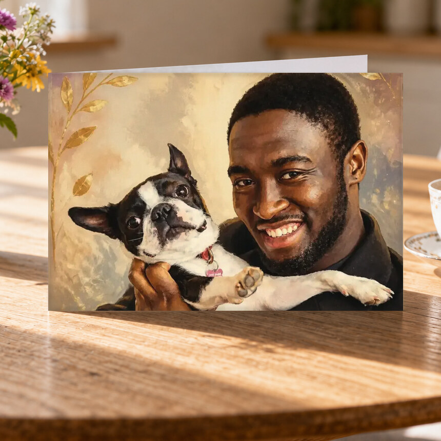 Illustrative portrait example on Greeting Card