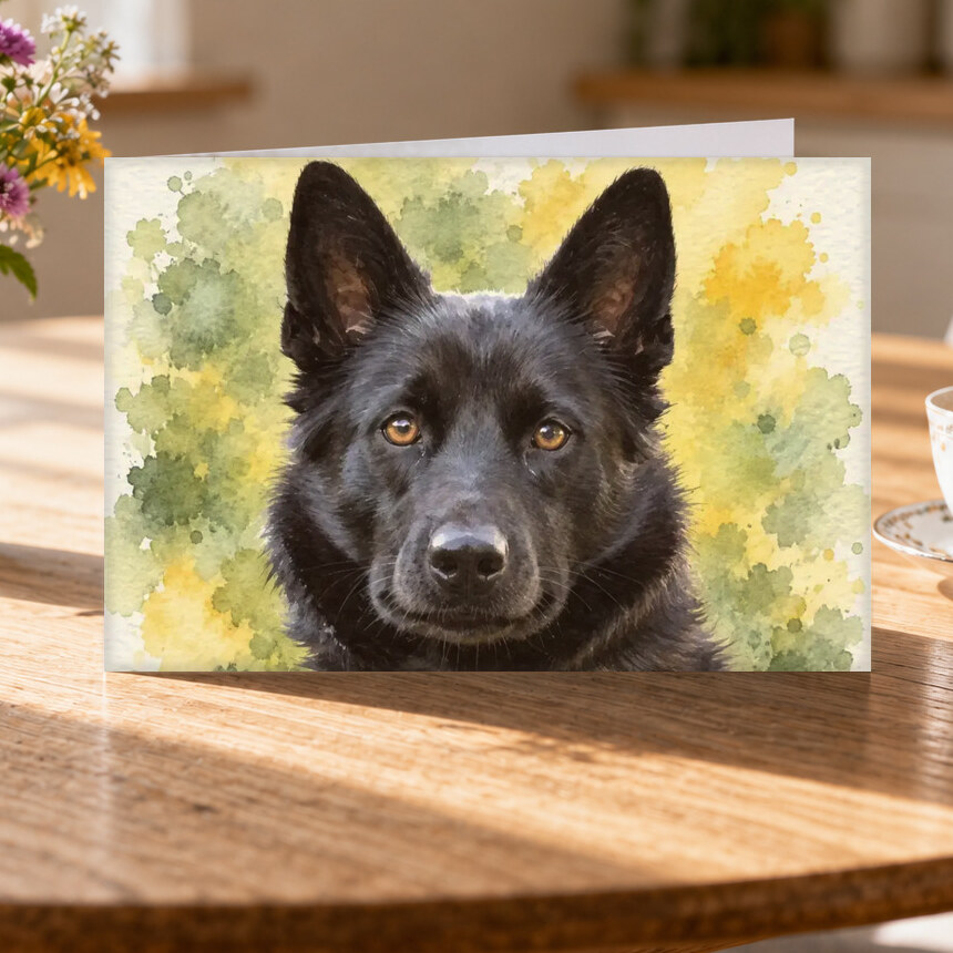 Illustrative Signature Watercolor portrait on Greeting Card