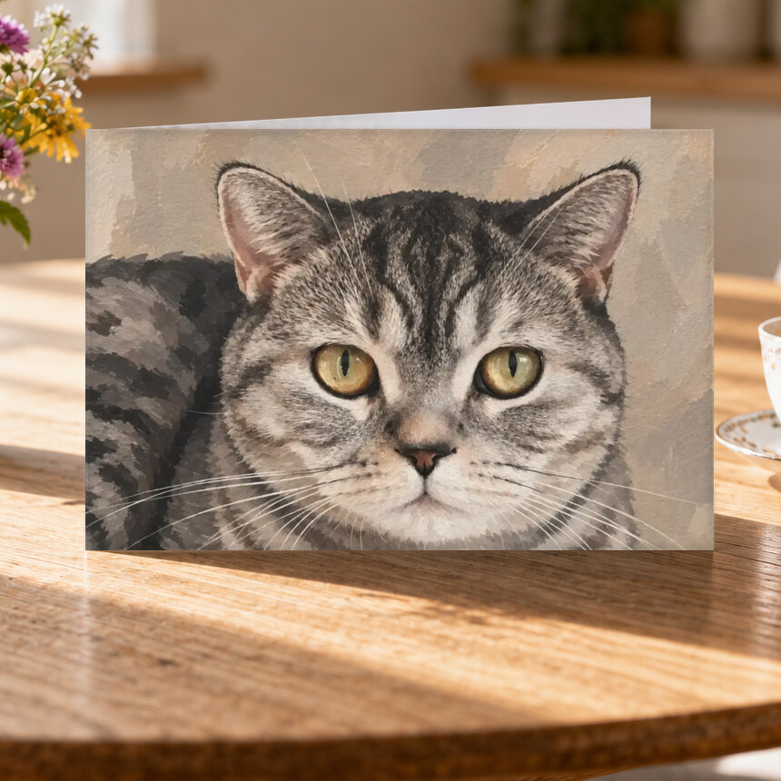 Illustrative Modern Editorial portrait on Greeting Card