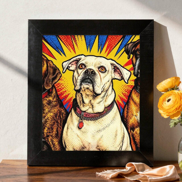 Comic Book Pet artwork shown on Framed Print