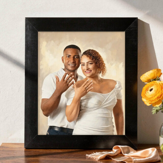 Illustrative Modern Editorial portrait on Framed Print