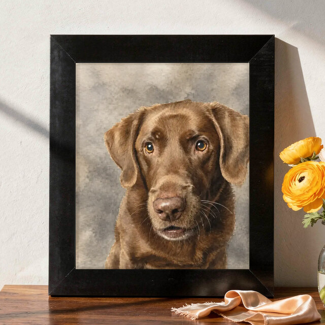 Illustrative Signature Watercolor portrait on Framed Print
