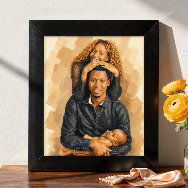Illustrative Modern Editorial portrait on Framed Print