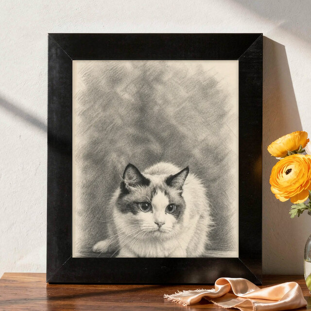 Pencil Sketch artwork shown on Framed Print