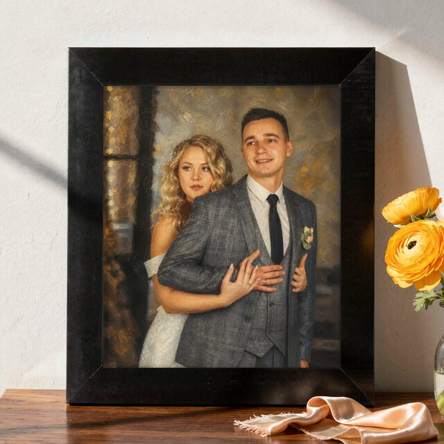 Illustrative Museum Oil portrait on Framed Print