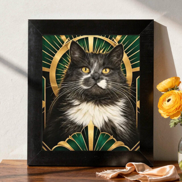 Art Deco artwork shown on Framed Print