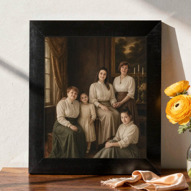 Illustrative Royal Heritage portrait on Framed Print