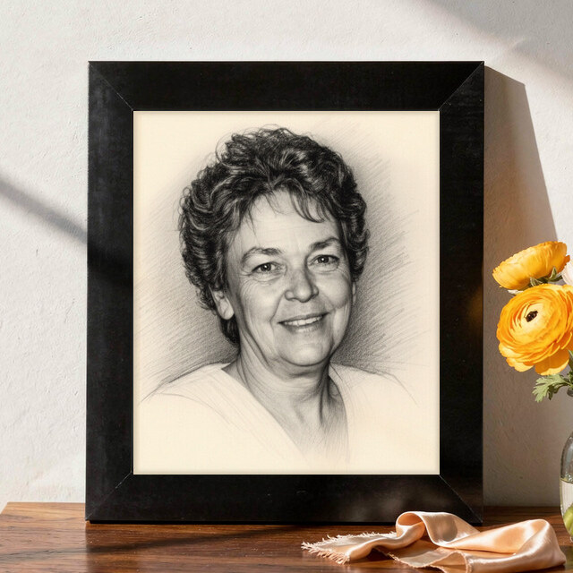 Pencil Sketch artwork shown on Framed Print