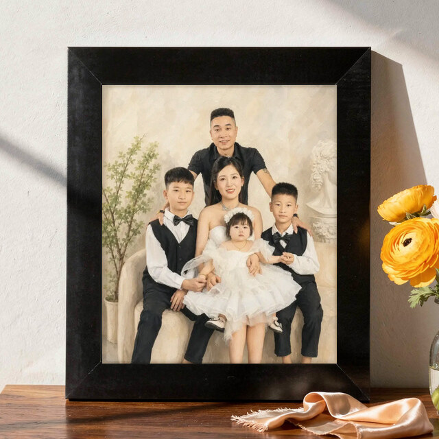 Illustrative Modern Editorial portrait on Framed Print