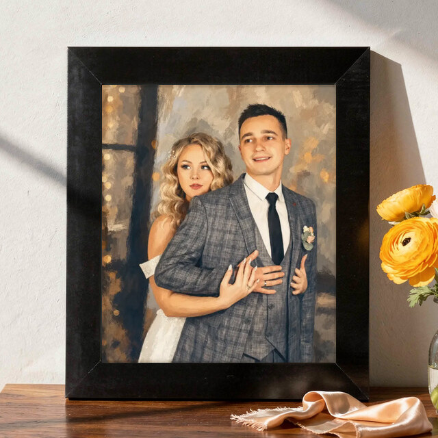 Illustrative Modern Editorial portrait on Framed Print