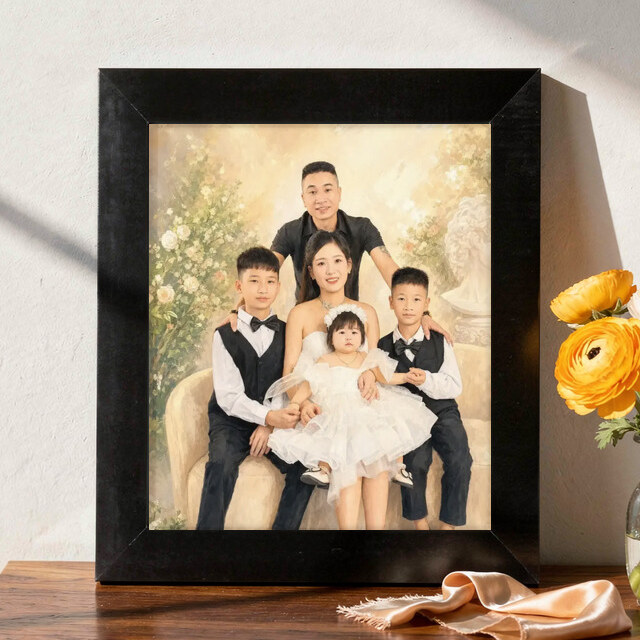 Illustrative Celebration Storybook portrait on Framed Print