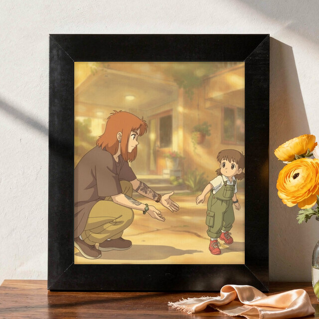 Studio Ghibli artwork shown on Framed Print