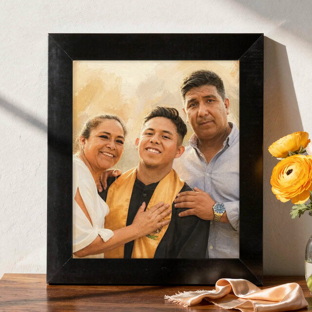Illustrative Celebration Storybook portrait on Framed Print