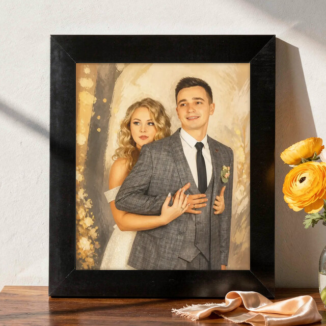 Illustrative Celebration Storybook portrait on Framed Print