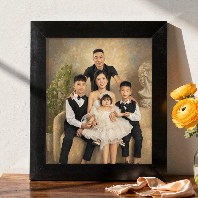 Illustrative Museum Oil portrait on Framed Print
