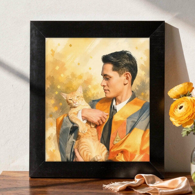 Illustrative Celebration Storybook portrait on Framed Print