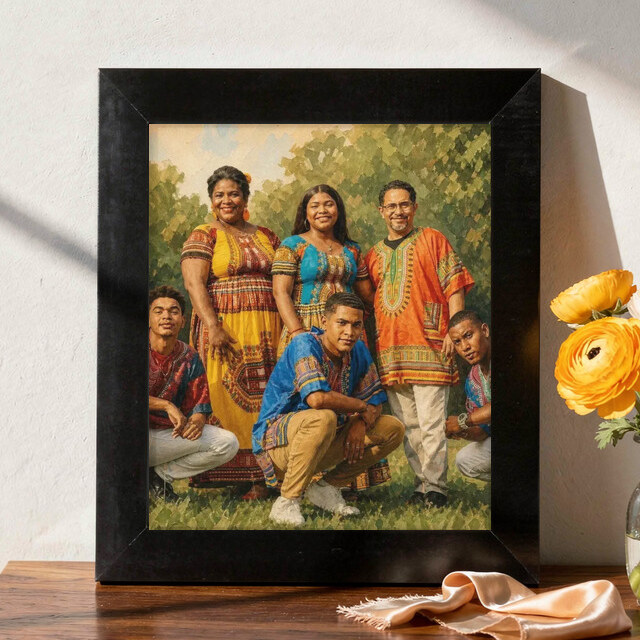 Illustrative Modern Editorial portrait on Framed Print