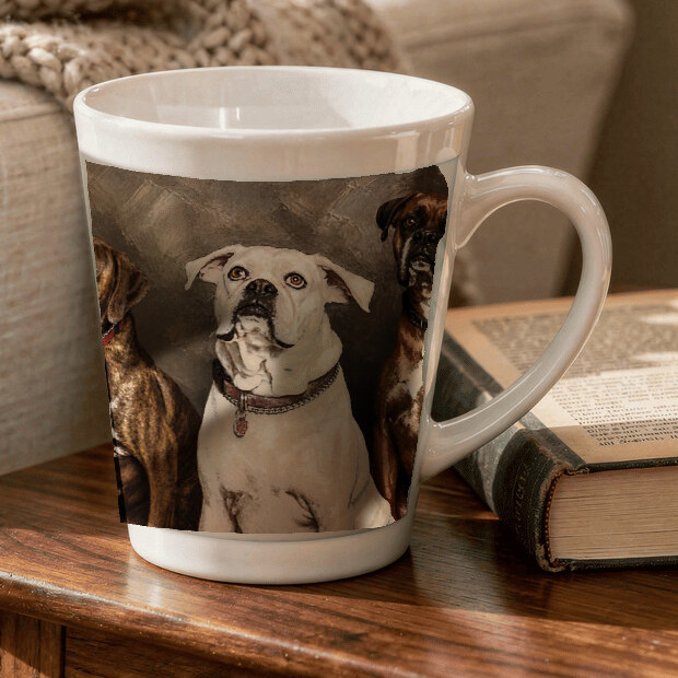 Illustrative Modern Editorial portrait on Ceramic Latte Mug