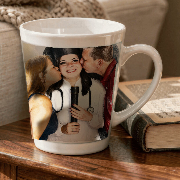 Illustrative Signature Watercolor portrait on Ceramic Latte Mug