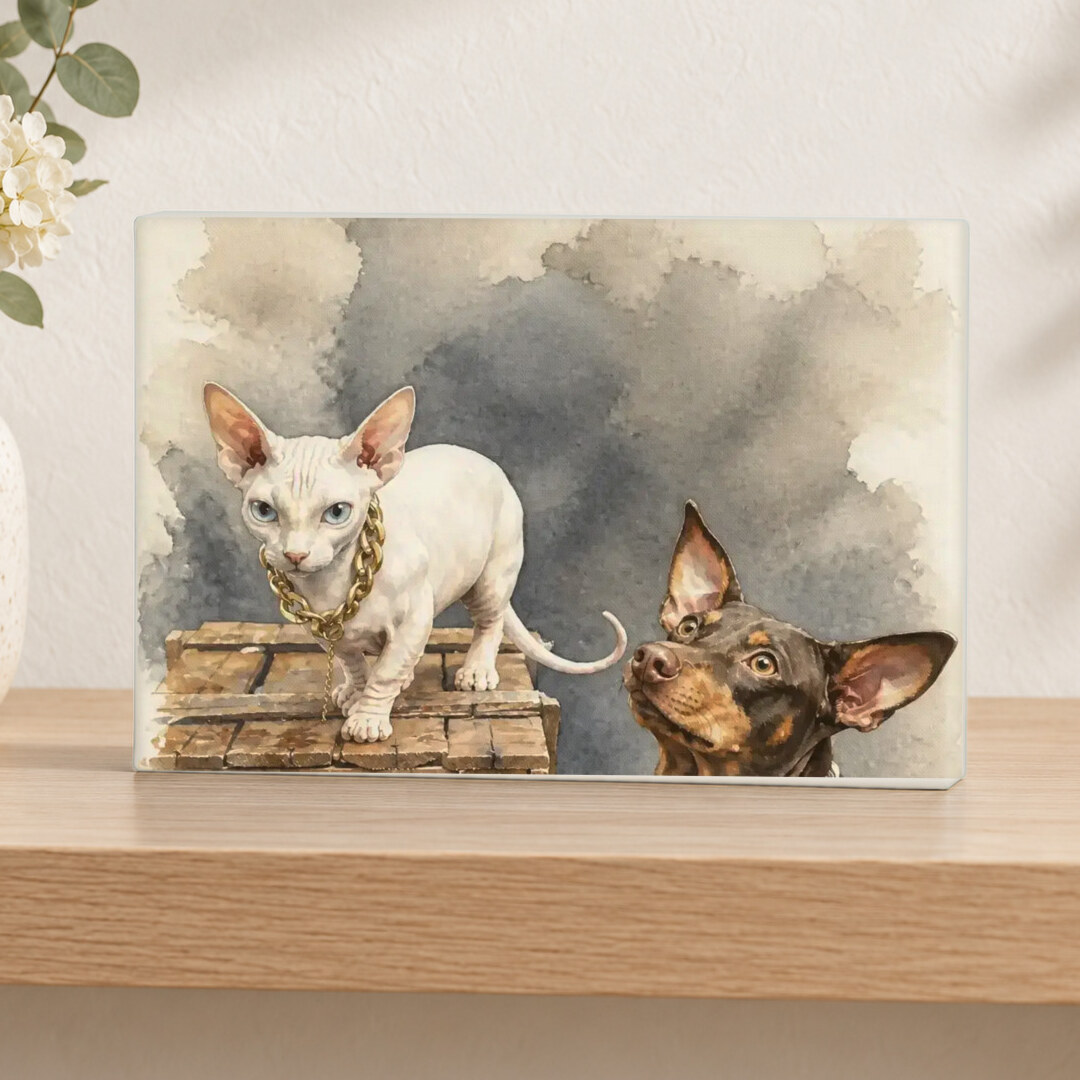 Illustrative Signature Watercolor portrait on Tabletop Canvas