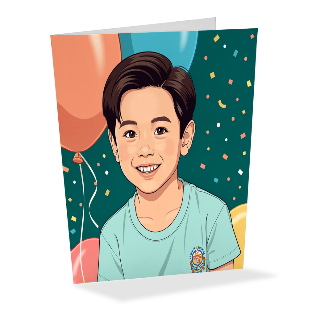 Greeting card printed with the portrait