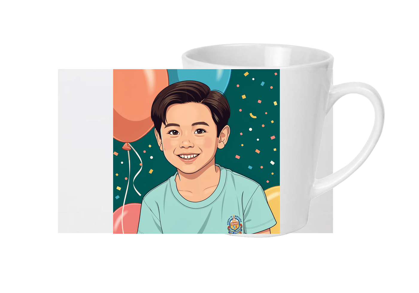 Ceramic mug printed with the portrait
