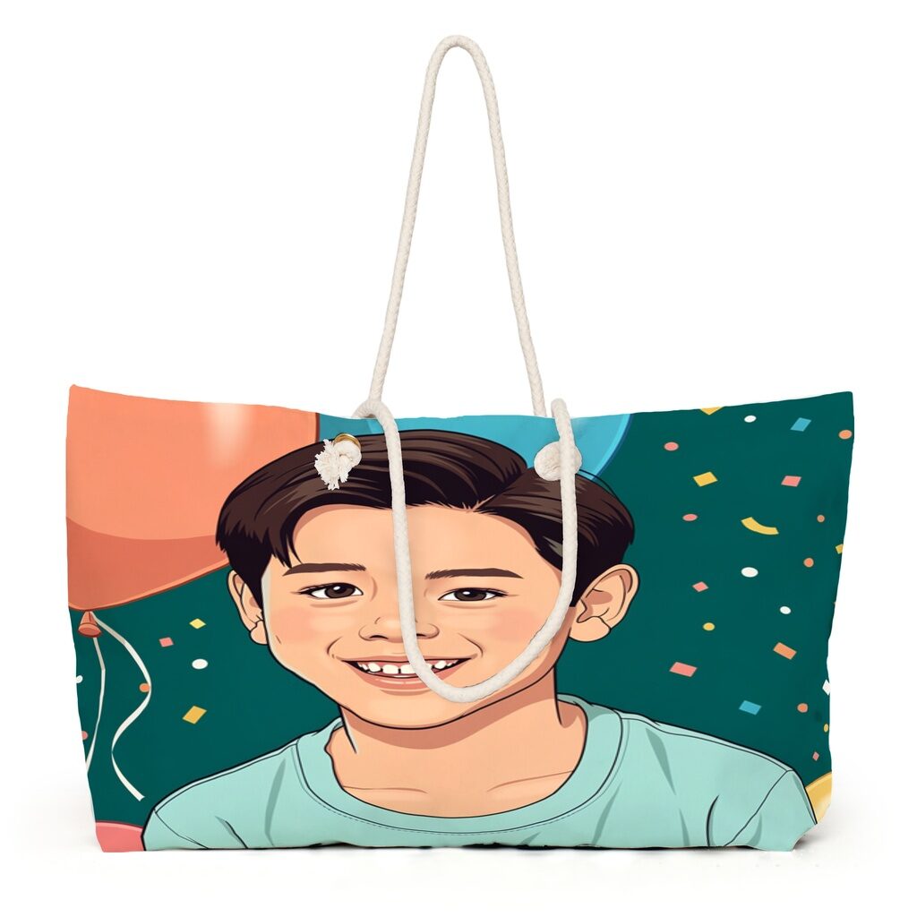 Weekender tote printed with the portrait