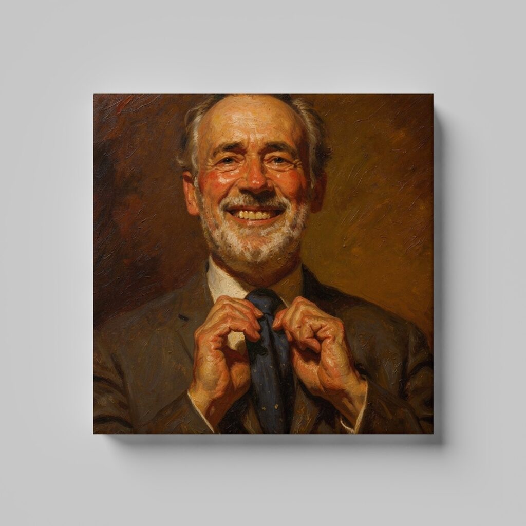 Custom portrait printed on a gift