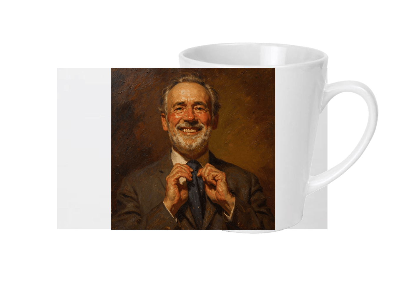 Ceramic mug printed with the portrait