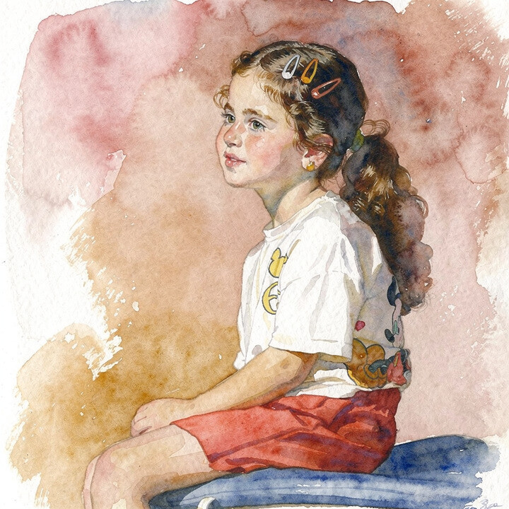 Watercolor portrait sample