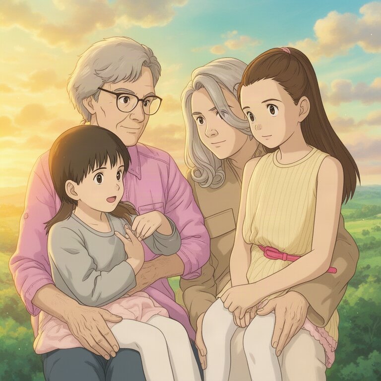 Studio Ghibli portrait made from the original photo
