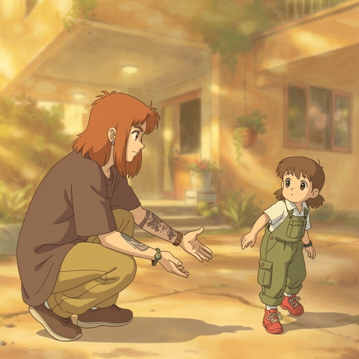 Studio Ghibli portrait made from dad and son