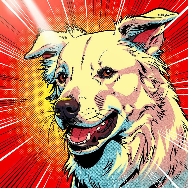 Comic Book Pet portrait sample