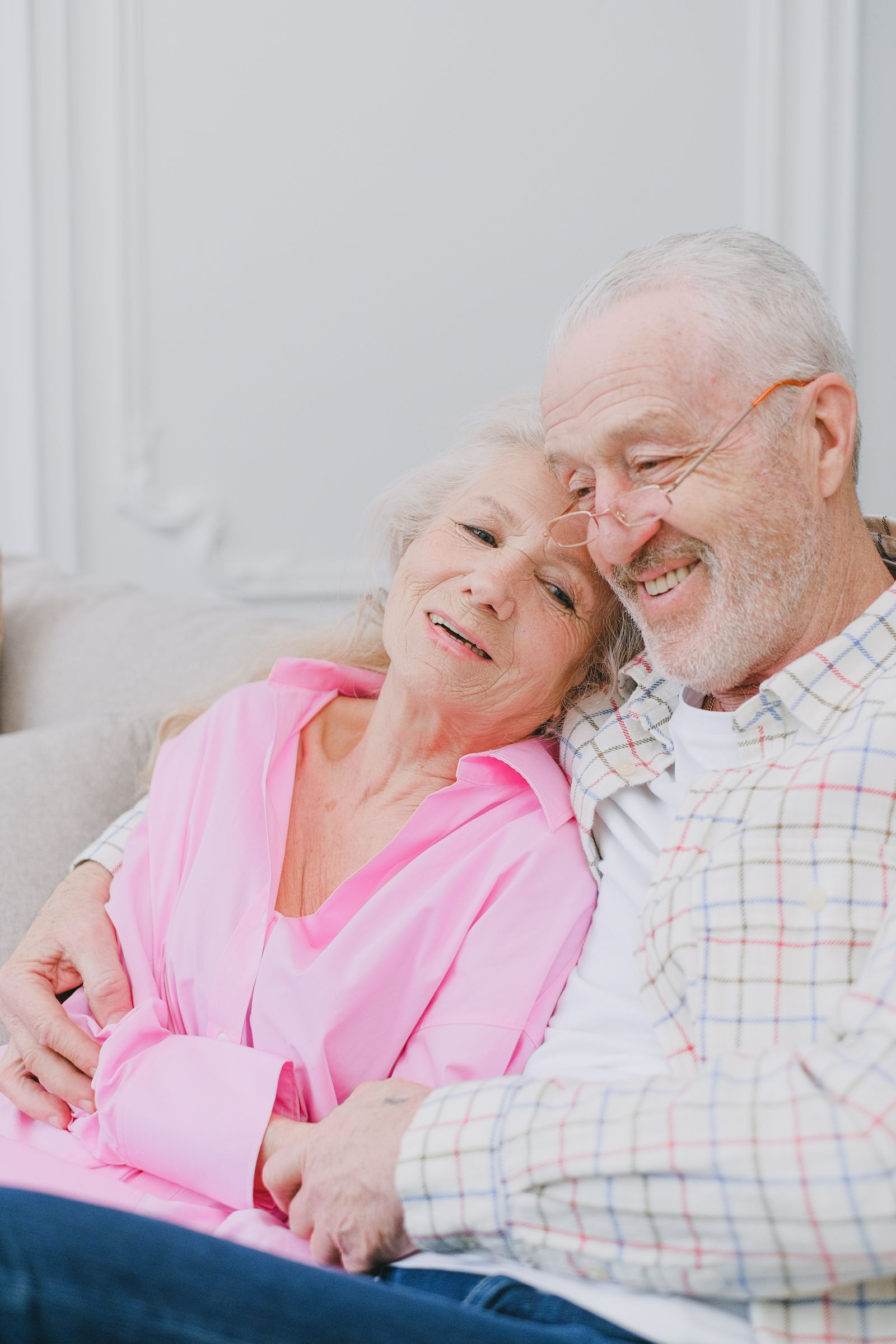 Original photo: older couple relaxing together at home