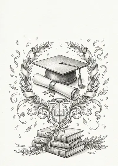 Graduation Achievement Pencil Drawing preview
