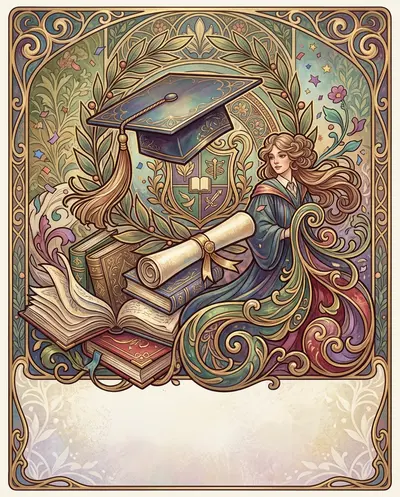 Graduation Achievement Art Nouveau preview