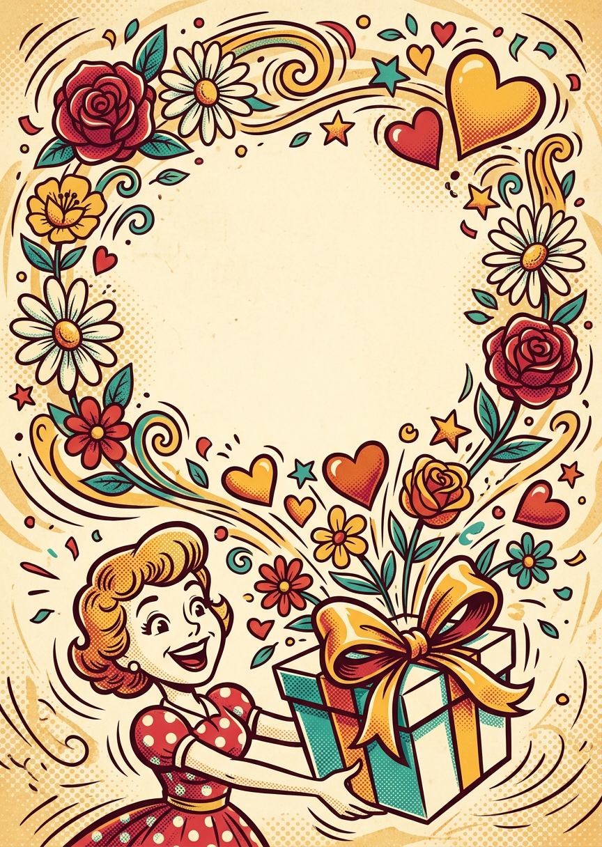 Gratitude And Thanks Retro Cartoon preview