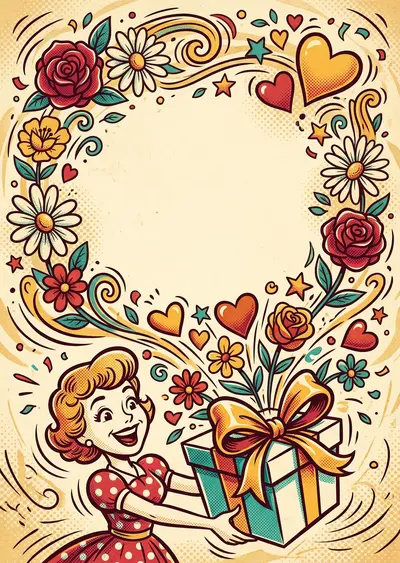 Gratitude And Thanks Retro Cartoon preview