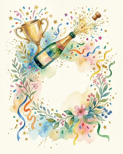 Congratulations Celebration Watercolor Garden preview